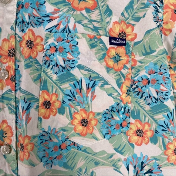 Chubbies Button Front Shirt Mens Short Sleeve Tropical Floral Size S - Picture 3 of 7